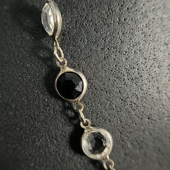 Rafaelian Vtg Black Bead and Crystal Austrian Chiclet Necklace - New Old Stock - Picture 10 of 15